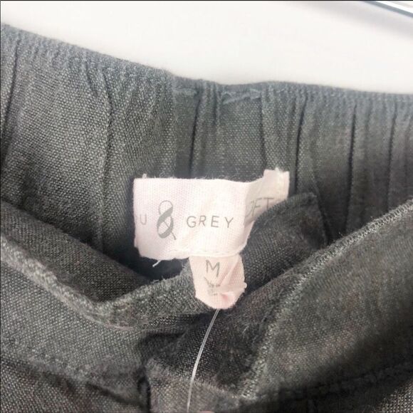 LOU & GREY | Loft Linen Tie Sash Pants Gray Black - Picture 7 of 8